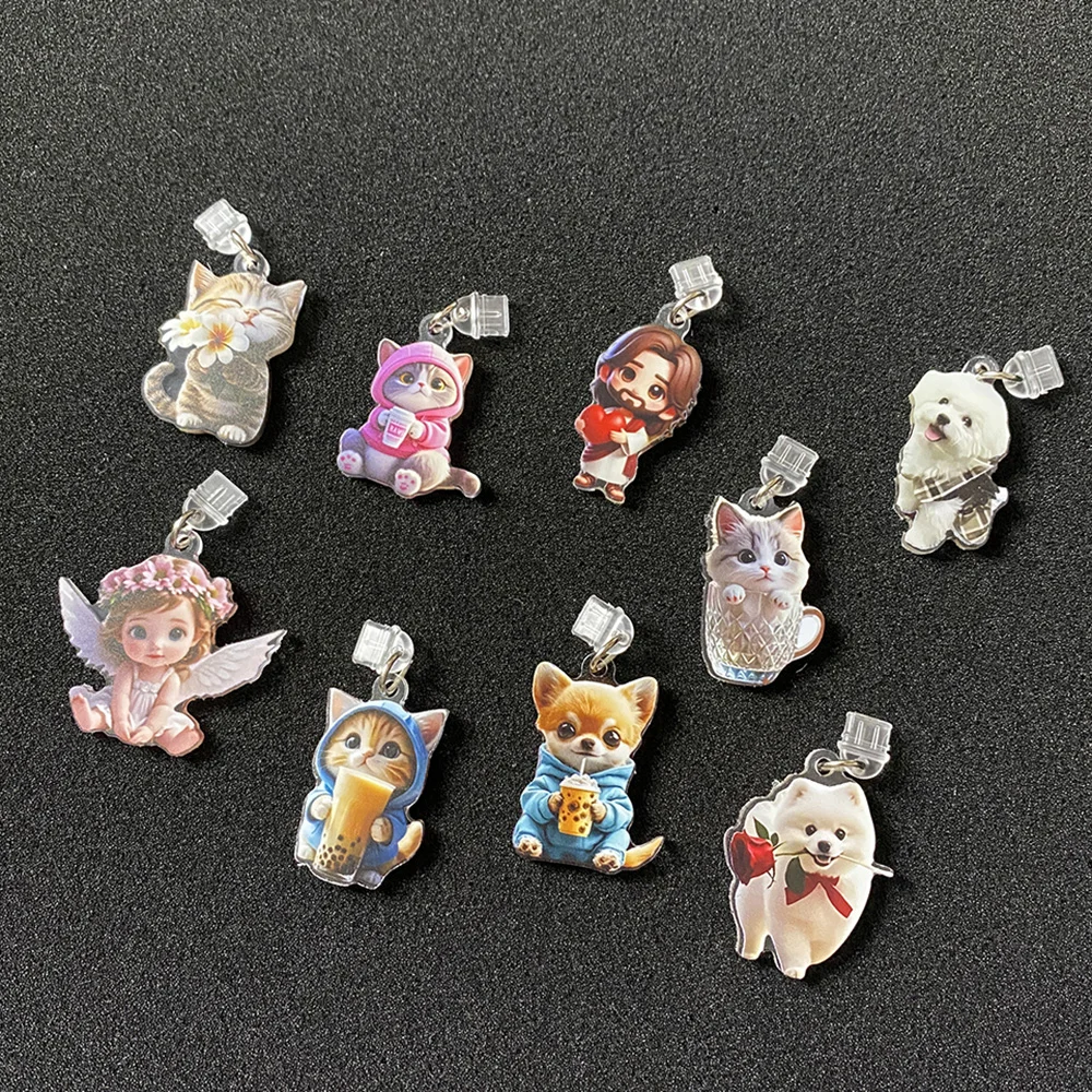 

1PCS Mobile Phone Dust Plug Pendant New Cute Cat Claw And Diamonds Accessory Decoration For IPhone Type-c Android Port