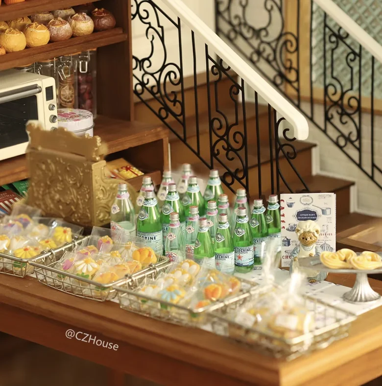 คอลเลกชันขนมหวานขนาด 1/6: เค้กรูปหัวใจ, ชูโรส์, คุกกี้ยิ้ม, ขวดโซดา และตุ๊กตาหมีจิ๋ว สำหรับฉากปาร์ตี้บ้านตุ๊กตา BJD