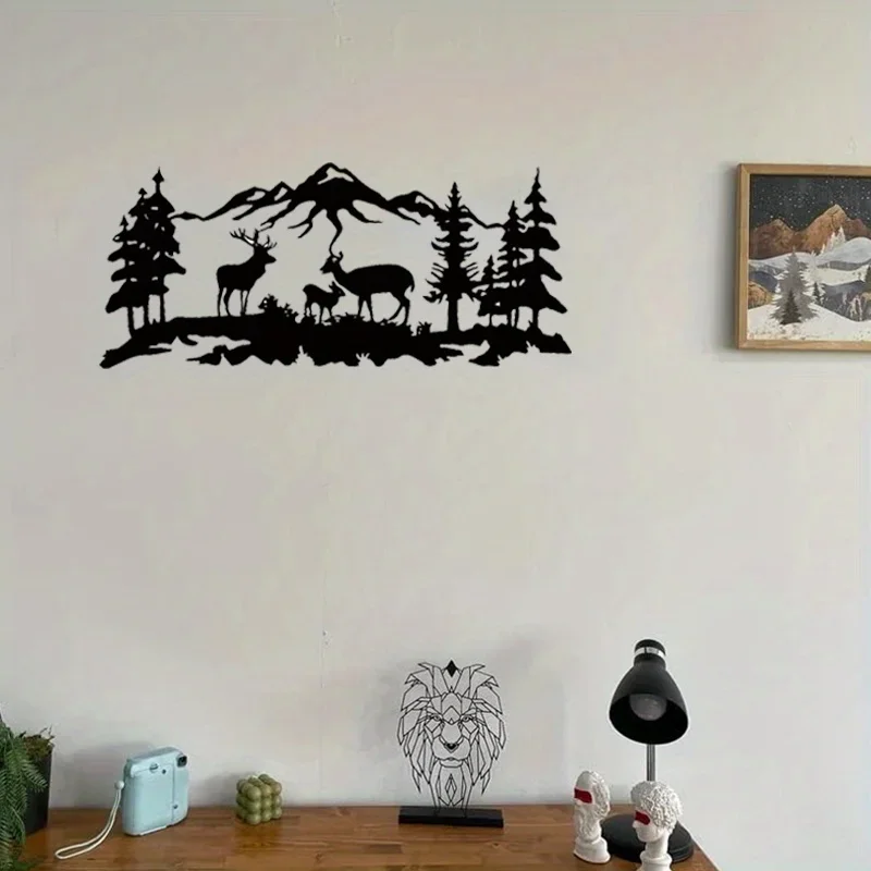Artesanías de Metal de Cervatillo de bosque, decoración decorativa para el hogar, cabaña de Vida Silvestre, decoración Interior para el hogar, decoración de pared de Metal para sala de estar y dormitorio