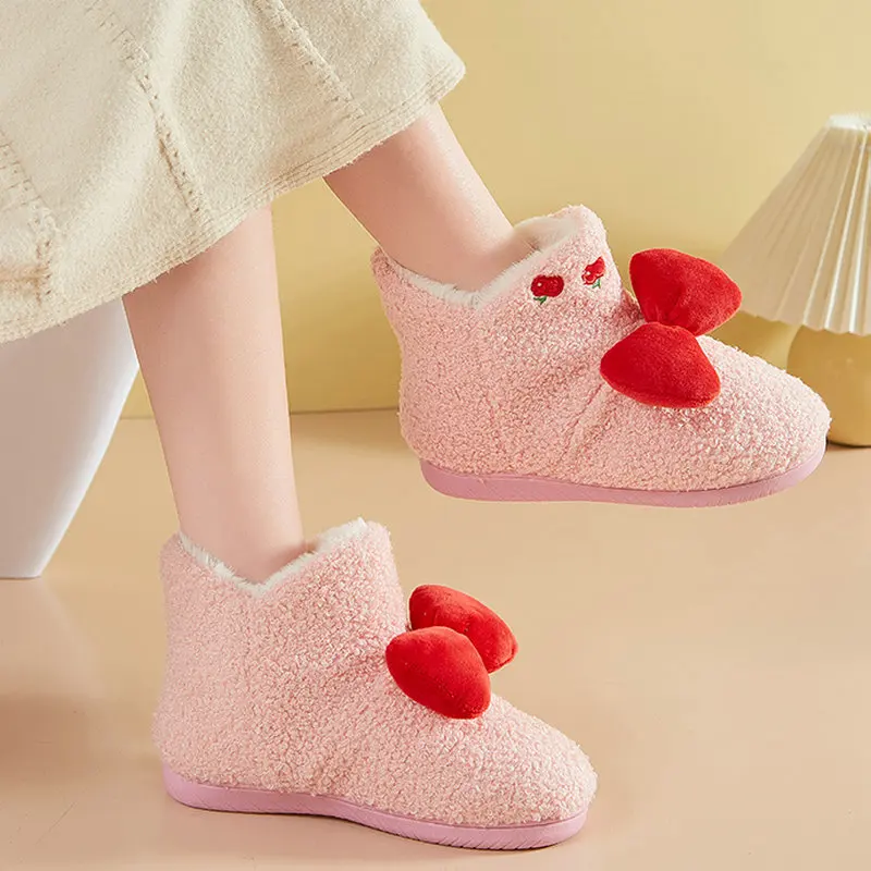 Winter Fur Slippers Women Warm House Female Slippers Plush Slides Cotton Indoor Home Girl OutSide Shoes image 2