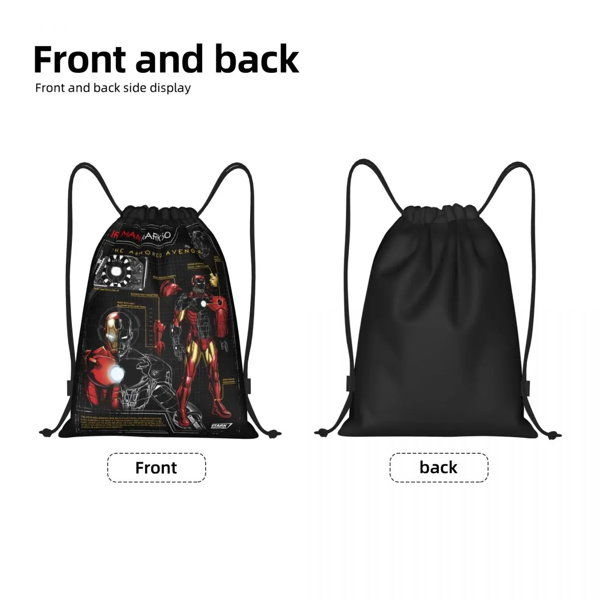 Sac à dos blindé personnalisé Iron Man pour hommes et femmes, sac de sport pliable, sac de rangement d'entraînement