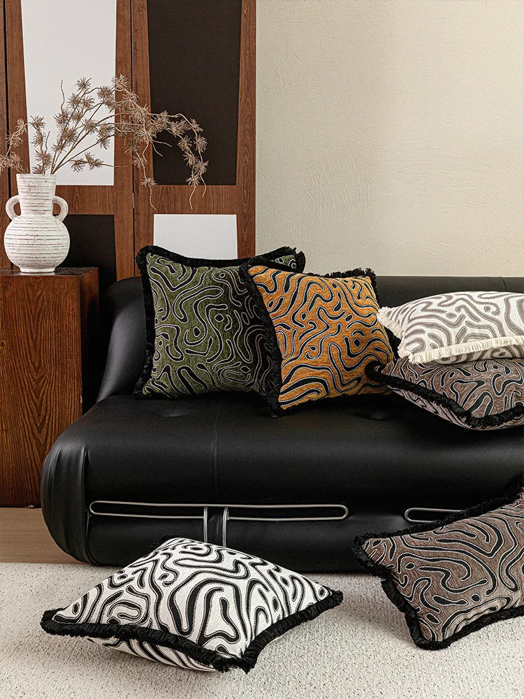 mid-century-modern-green-wave-pattern-throw-pillow-covers-sofa-living-room-artistic-cushion-covers-removable-washable