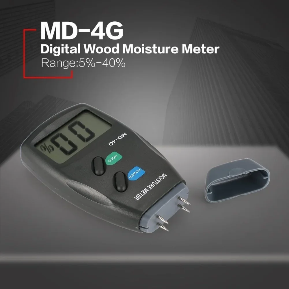 MD-2G MD-4G Digital Wood Moisture Meter With LCD Display For Wood Textile Paper Herbs Fast Response Wide 5 To 40 Percent Range