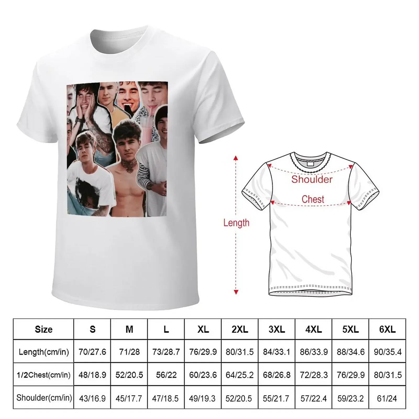 Kian Lawley Collage T-Shirt Blouse oversizeds t shirts men