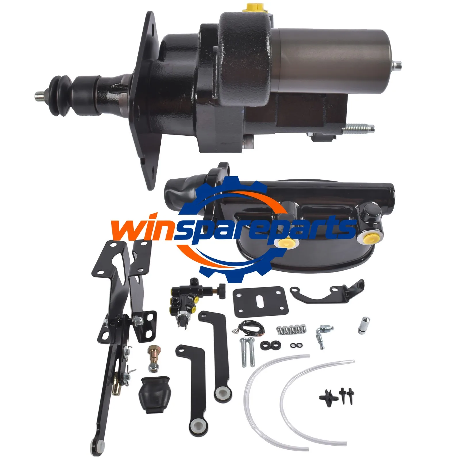 Black Hydro Brake Booster Master Cylinder Fits Dodge A B E Hoses Charger 3.7 5.9