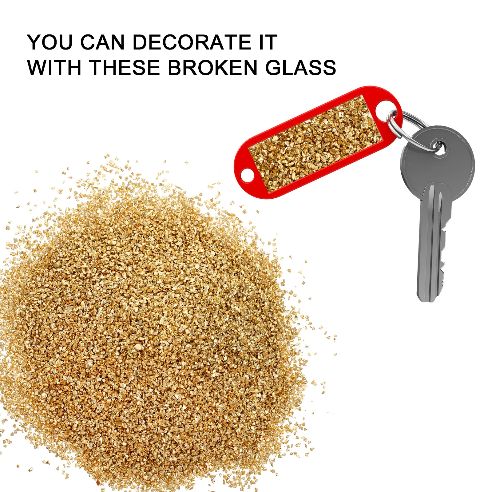 

500g Decorative Glass Chips Diy Craft Material Irregular Metallic Sprinkles For Phone Case