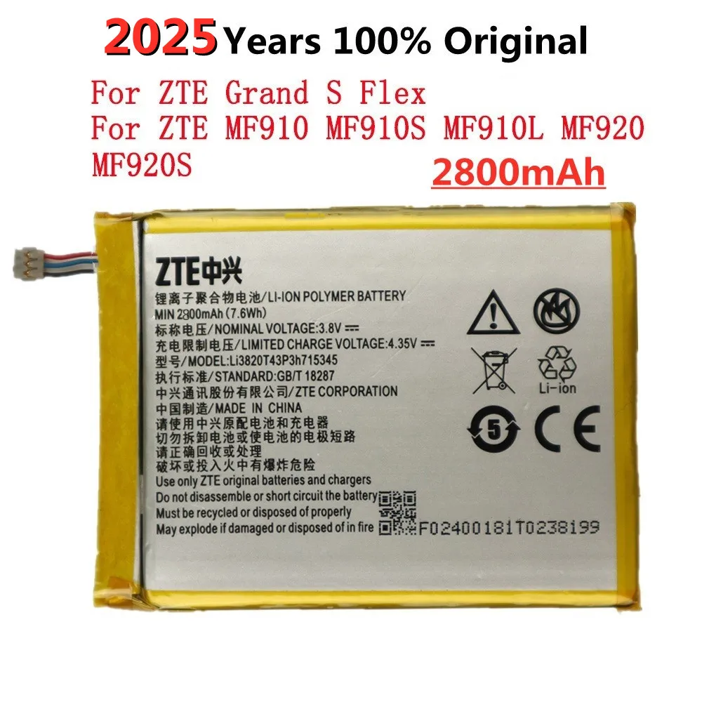 

2300mAh LI3823T43P3h715345 Original Battery For ZTE Grand S Flex / For ZTE MF910 MF910S MF910L MF920 MF920S Battery