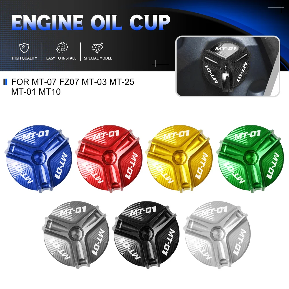 For Yamaha MT-07 FZ07 MT-03 MT-25 MT-01 MT10 Motorcycle CNC  M28*3 Accessories Engine Oil Filter Cup Plug Cover Screw