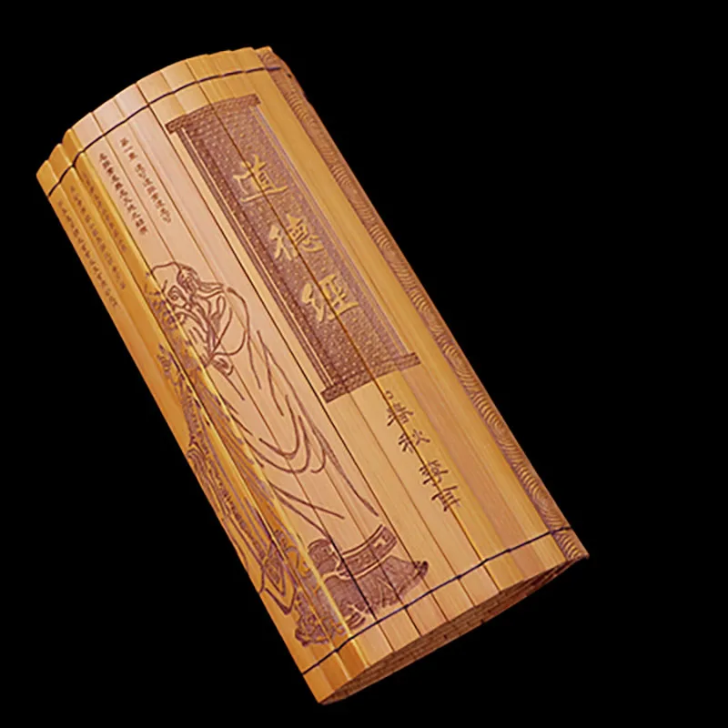 Ancient Chinese Cultural Classical Scroll Slip Bamboo Wooden Slips, Home Decor, Dao De Jing of Laozi Tao Te Ching