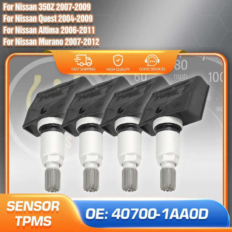 

1/4PCS Tire Pressure Monitoring Sensor For Nissan 350Z Nissan Quest Nissan Altima Nissan Murano TPMS Sensor 40700-1AA0D 315 MHz