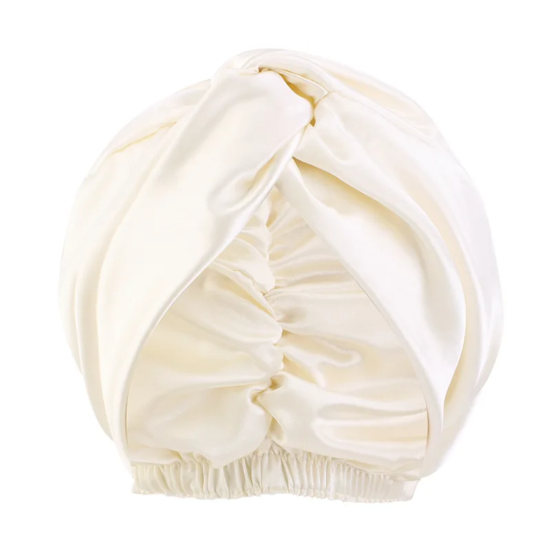 Bonnet de nuit double couche pour femmes, bonnet rond pour documents solides, injTurban pour dames bouclées, bonnet doux pour dormir