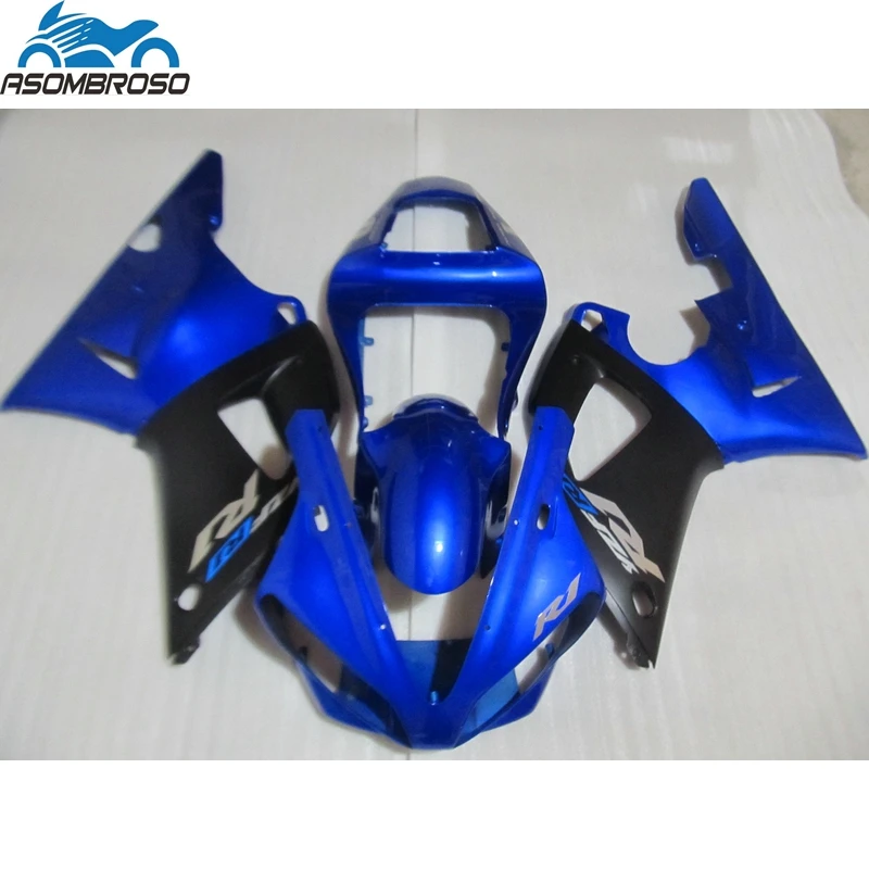 Plastic Racing Motorcycle Bodywork fairings for YAMAHA R1 fairing kit 2000 2001 blue black fairing set YZFR1 00 01 HJ48