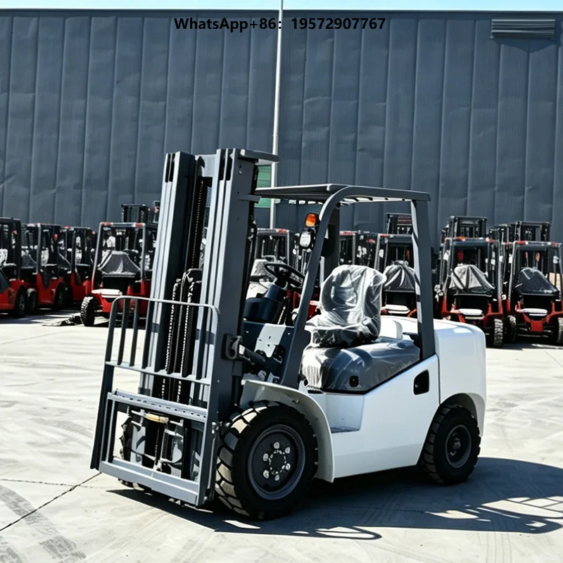Cheap Sale New Four-wheel 5 Ton Forklift with Two/Three Stage Mast Solid Tire Lift Height 3000-7000mm