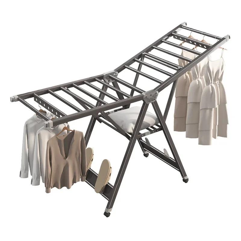 Folding Bold Drying Rack Floor-to-ceiling Household Balcony Drying Rack Indoor Simple Hanger