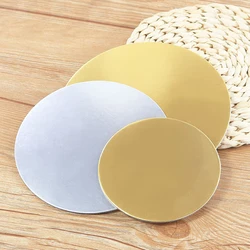 Cake Cardboard Diameter 10-30CM Available Circle Cardboard Base Golden or Silvery Coated Round Cake Board Cake Dessert Tray