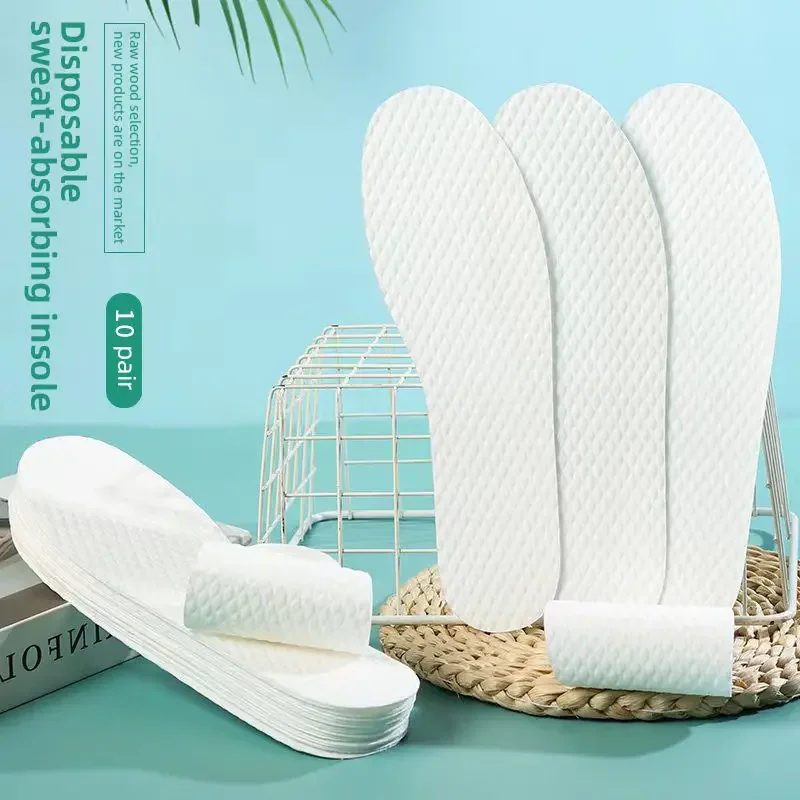 5/10 Pairs Disposable Insoles Natural Wood Pulp Insole for Women Men Summer Thin Breathable Deodorant Sweat Absorption Shoe Pads