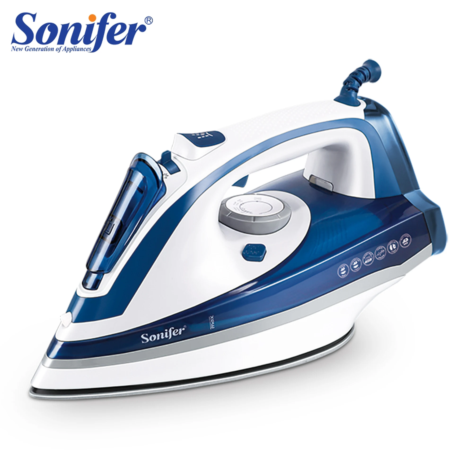 

Steam Iron For Clothes 2200W Household Fabric Ceramic Soleplate Electric Iron Ironing 400ml Fast-heat For Clothes Sonifer