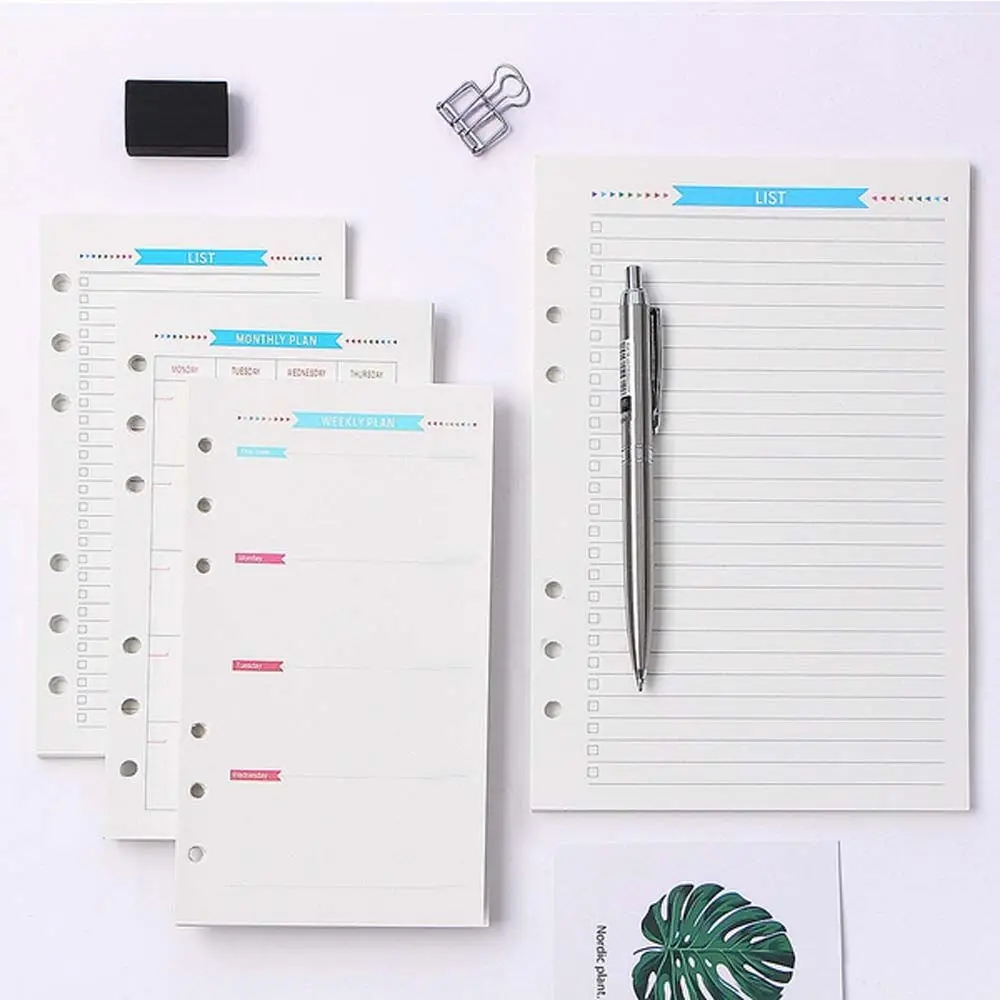 School Supplies Paper Stationery To Do List Weekly Diary Notepad Loose Leaf Notebook Monthly Planner Refill Inner Core Paper