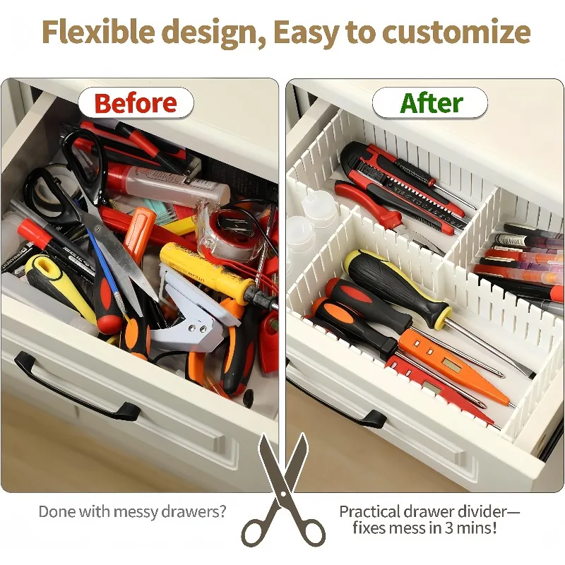 4pcs/set Adjustable Divider Adjustable Drawer Organizer Setting Underwear Socks Sundries Drawer Organizer Home Cabinet Organizer