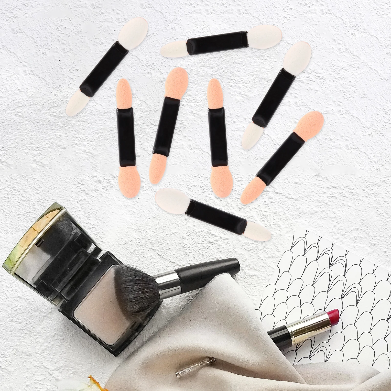 20 قطعة من أداة توزيع ظلال العيون برأسين خفيفة الوزن وقابلة لإعادة الاستخدام من القطن للنساء، مجموعة مكياج عيون سهلة الاستخدام