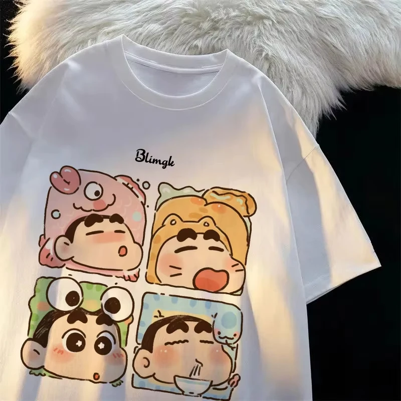 

Cute Style Crayon Shin-Chan Anime Print Couple T-Shirt, High-Quality Cotton Breathable Round-Neck Children's Short-Sleeved Top
