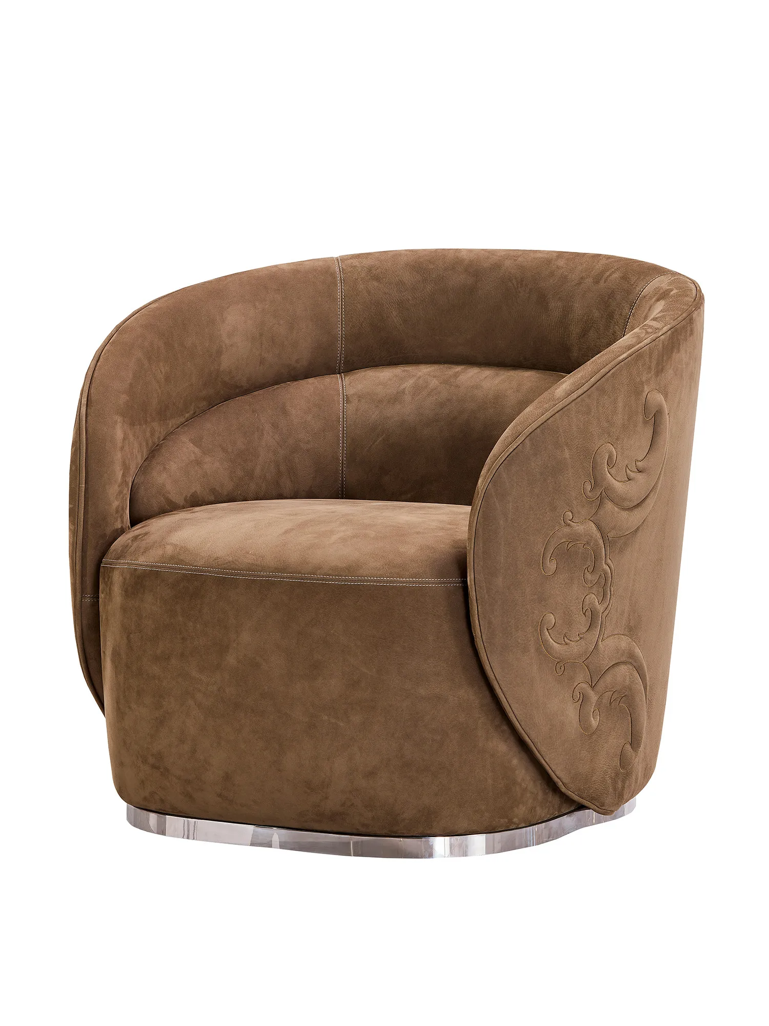 French light luxury matte leather sofa chair living room leisure chair