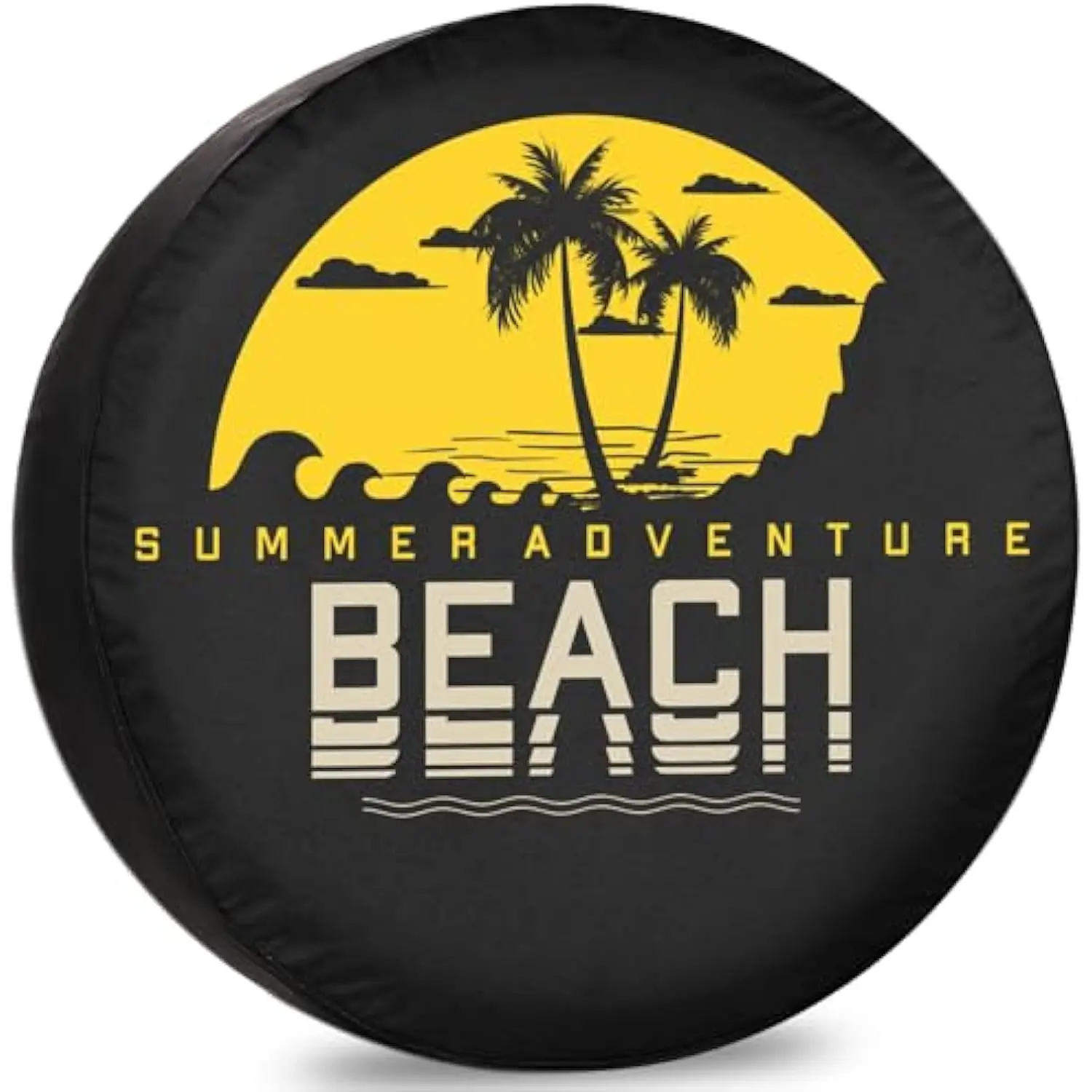 

Summer Adventure Beach Palm Tree Tire Cover Sunproof Dustproof Spare Wheel Cover for SUV RV Camper