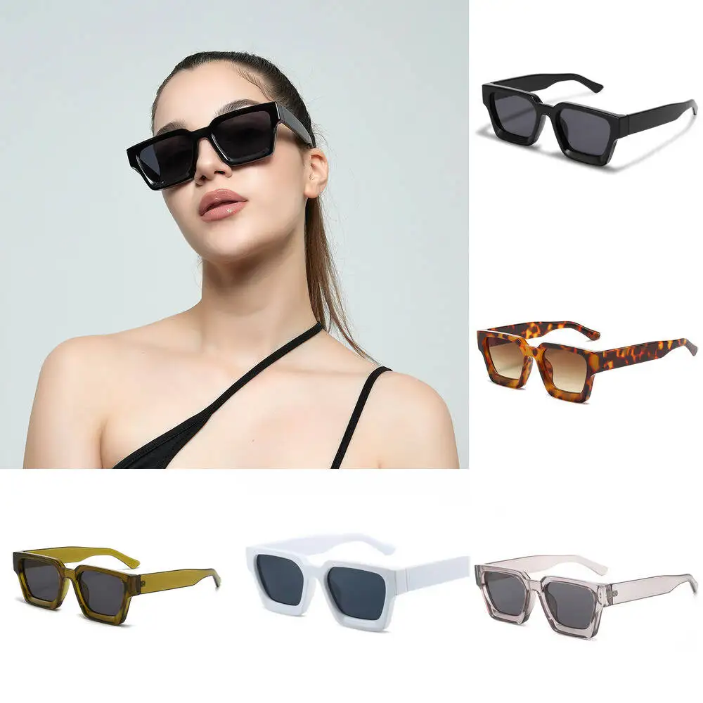 2026 Neue europäische und amerikanische Sonnenbrille mit dickem Rahmen, trendige Box-Brille, personalisierte Cross-Border-Großrahmen-Brille, coole Fang-Brille