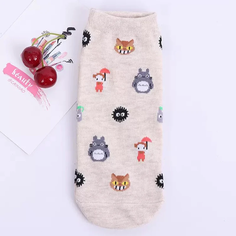 Japanische Anime Cartoon graue Katze Socken süße Calcifer kurze Socken Jiji Socken Geburtstagsgeschenke für Mädchen Größe Eu35-40