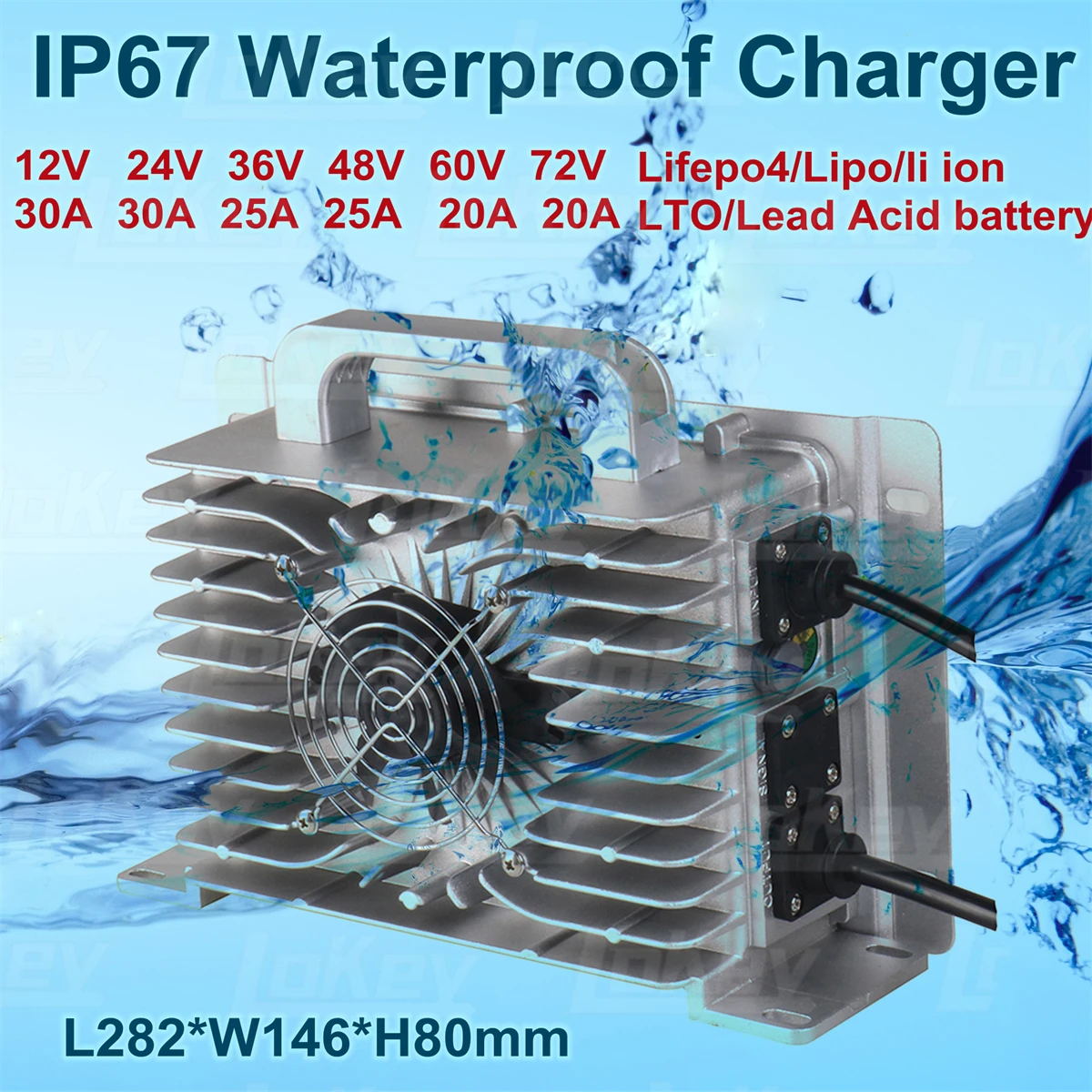 

1500W waterproof charger 24V 36V 48V 60V 72V 84V 20A 25A vessel ship speedboat vehicle lipo lifepo4 lead acid battery carregador