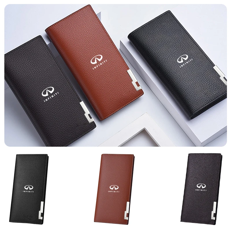 Мужской длинный деловой кошелек, кожаный кошелек для монет, органайзер для карт, подарки для Infiniti Q70L QX50 Q50 QX30 QX60 QX80 Q60 Q30 QX70 Q70 G3