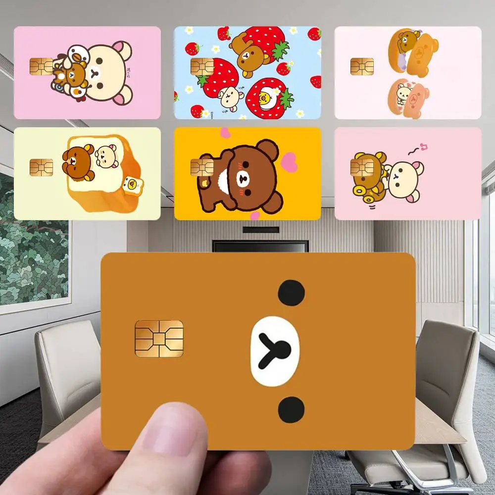 

Cute R-Rilakkuma Bear Card Stickers New Cartoon Card Debit Bank Charge Card Bus Metro Waterproof Sticker Decal Decoration