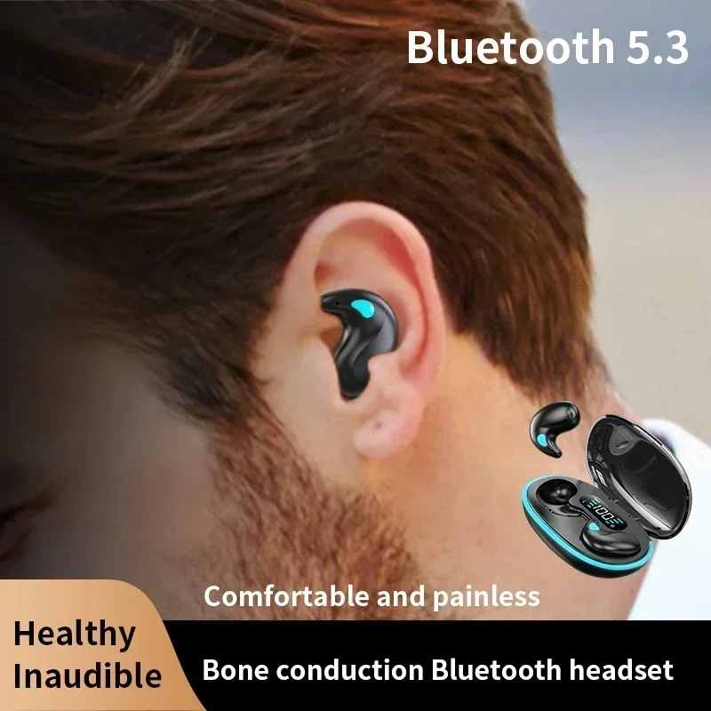 IPX5 Waterproof Wireless HIFI Music Headset Sleep Invisible Earphone Mini Hidden Headphones In Ear Bluetooth Earbuds with Mic