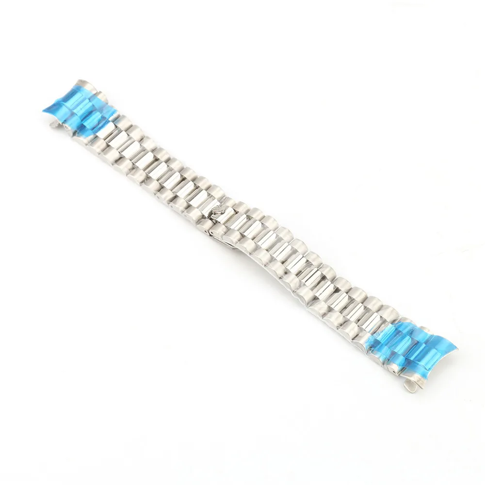 20 มม.สายนาฬิกาสําหรับ Dayjust สแตนเลสสตีลเงิน/ทอง/เงิน + ทอง Watchband ปลายโค้ง Solid สกรู Link เปลี่ยนเข็มขัด