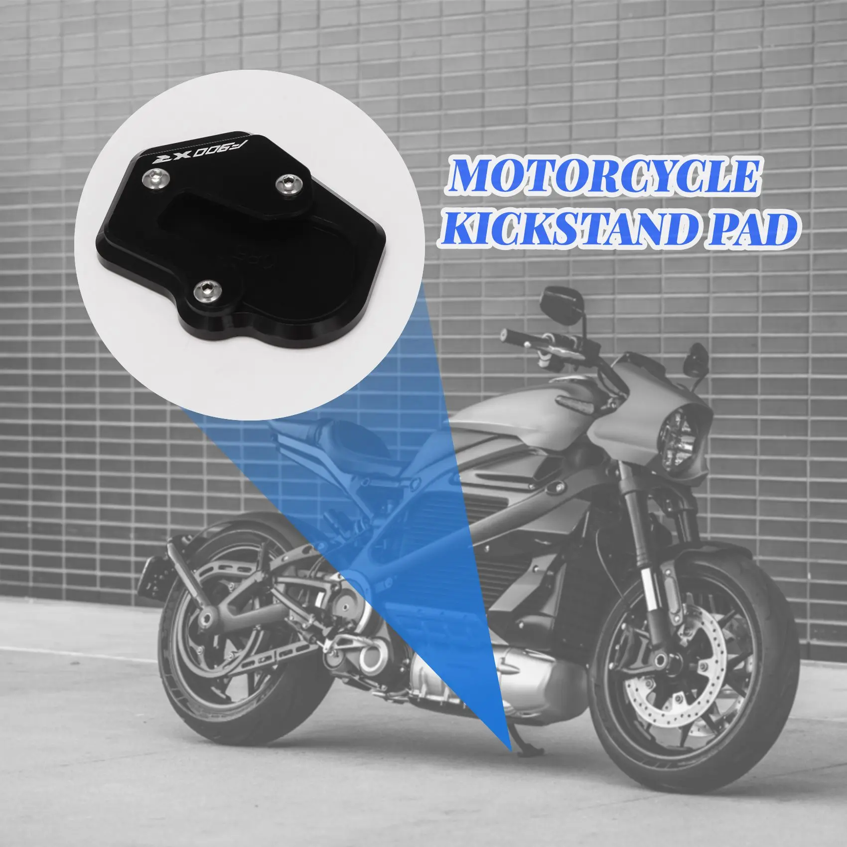 Piastra di supporto per Pad di prolunga per cavalletto laterale per cavalletto per moto per F900XR F900 XR F 900XR 2020 (nero)