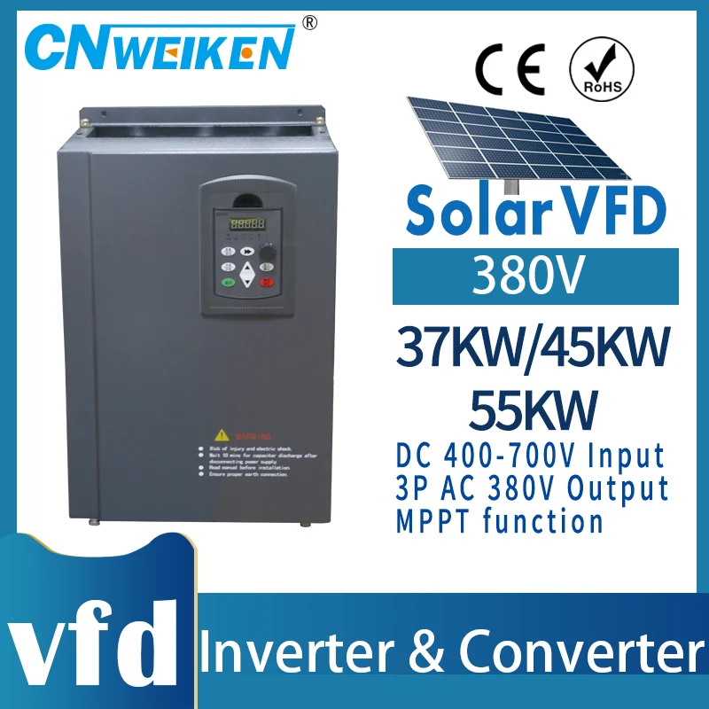 

VFD 380V 37KW 3Phase inputoutput 380v solar Variable Frequency Drive Water Pump Drive Inverter Converter for Motor Speed Control