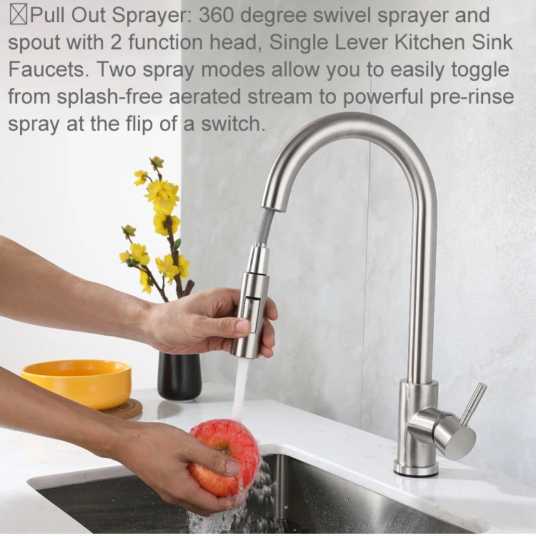 Grifos de fregadero de cocina táctiles de níquel cepillado con grifo mezclador de fregadero de cocina frío y caliente extraíble, grifo de cocina táctil con Sensor inteligente
