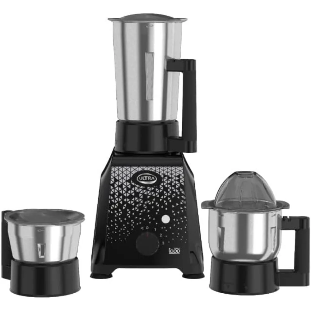 Topp 3-Jar Mixer Grinder 750-Watts 110V, Black