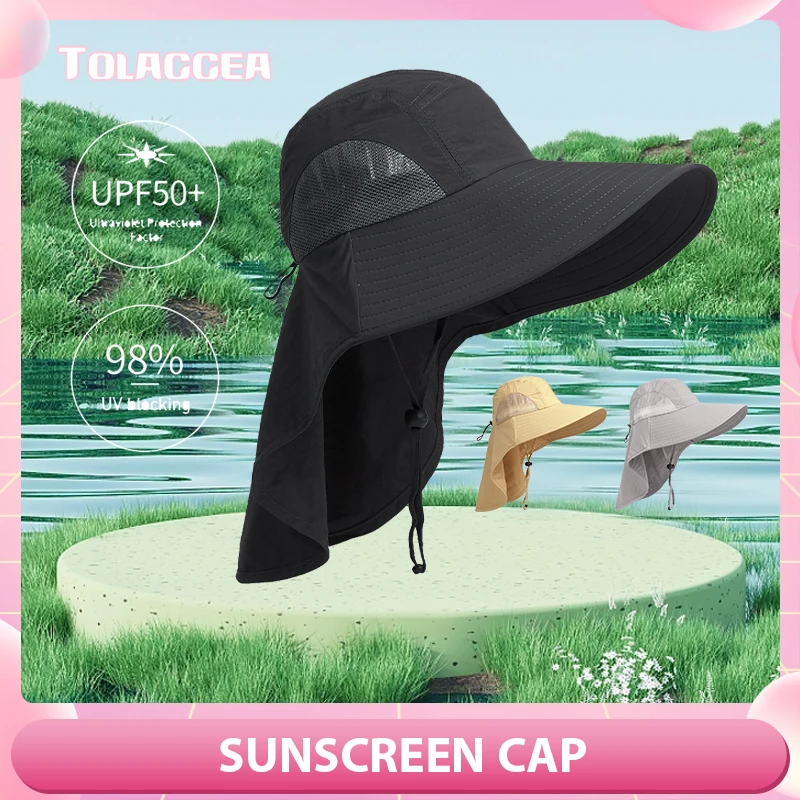 Beach Fisherman Summer Female Shading  Summer Sun Hats UV Protection Outdoor  Sunscreen  Hunting Fishing Cap Bucket Hats