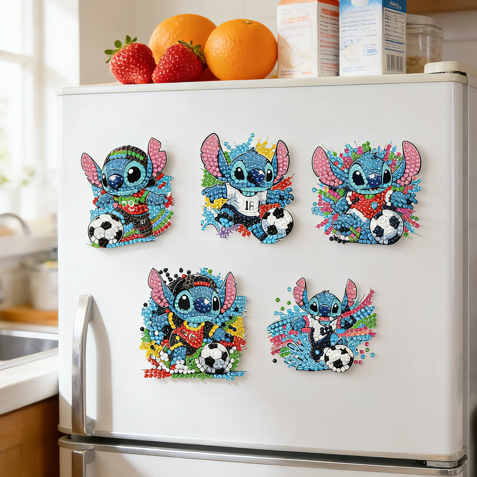 

Mickey Minnie Blue Alien 5D DIY Diamond Art Refrigerator Magnet Diamond Painting Magnet for Home Decoration Cartoon