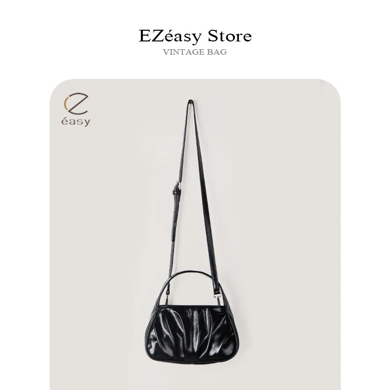 Ezeasy-女性用の豪華なハードバッグ,ユニークなデザイン,プリーツのクラウド,さまざまな色合いのショルダーバッグ