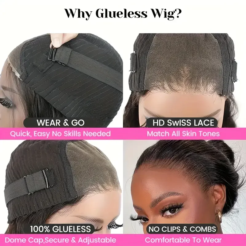 Glueless Bob Hair Wig Human Hair Ready To Wear Straight Bob wigs HD Transprent 4x4 Lace Closure Wig Cheap For Women Human Hair