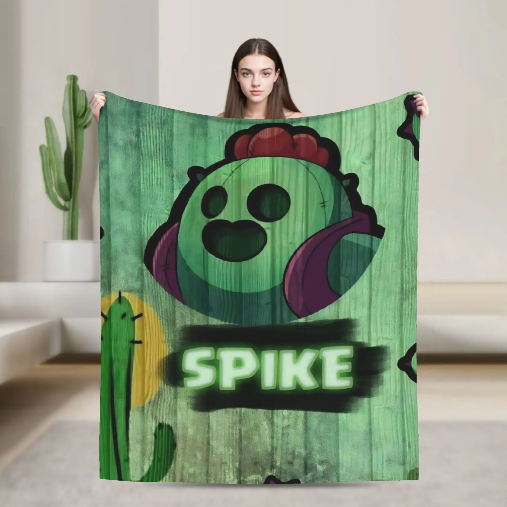 Sandy Leon Spike Game Blankets Flannel Spring/Autumn  Breathable Warm Throw Blanket for Bedding Bedroom Rug Piece