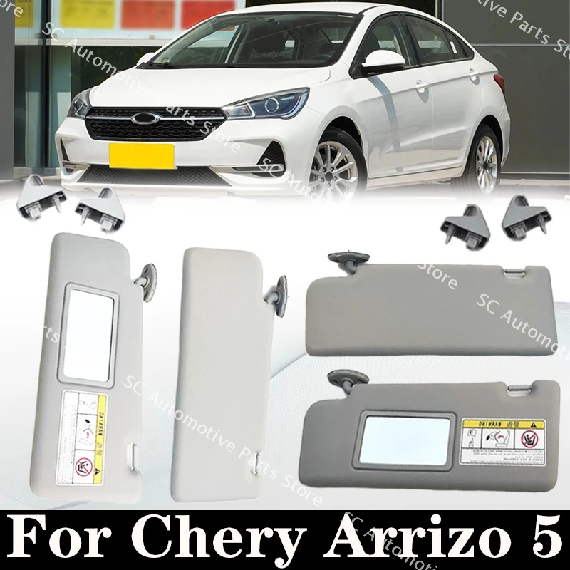 For Chery  Arrizo 5 Side  Sun visor Cosmetic mirror Sunshade grey Left Driver and Right Passenger Auto Car Interior Accessories