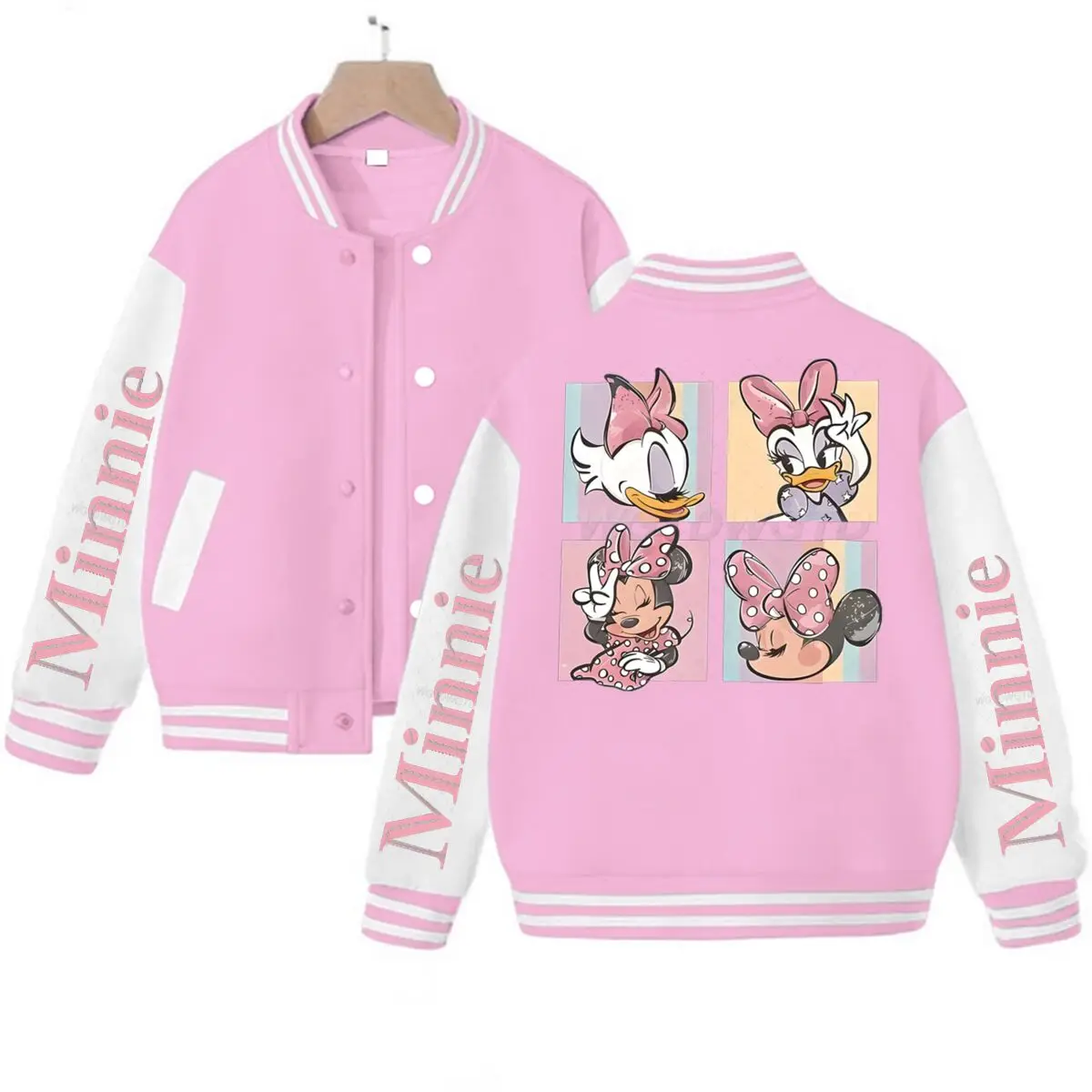 

2026 New Minnie Mouse Baseball Uniform Cartoon Classic Character Streetwear Women Spring Autumn Jackets
