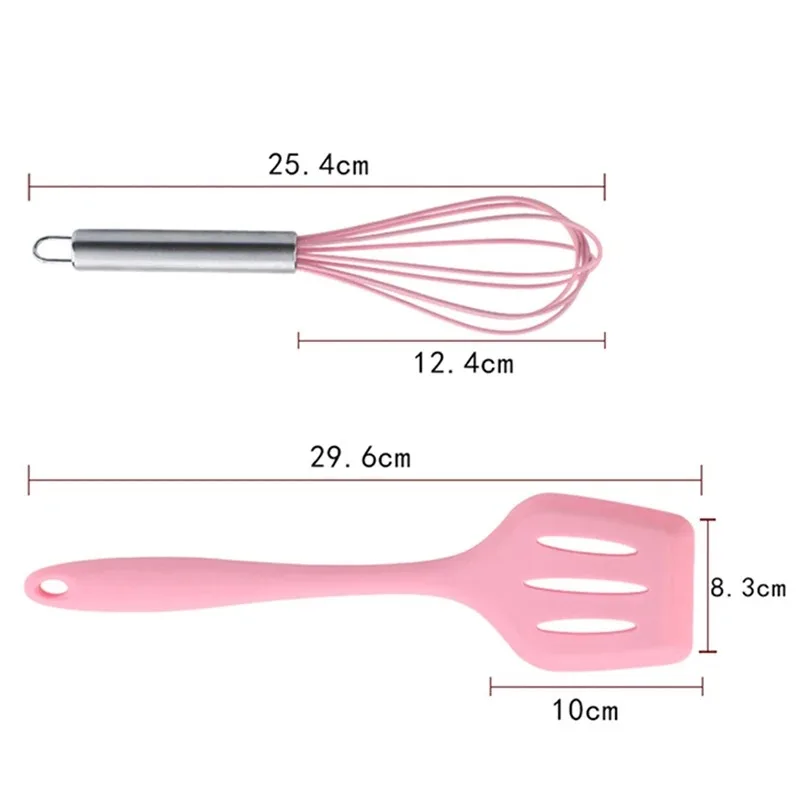 5Pcs Non-stick Silicone Baking Utensils Set Spatula Egg Beaters Shovel Brush Bakeware CookingTools Set