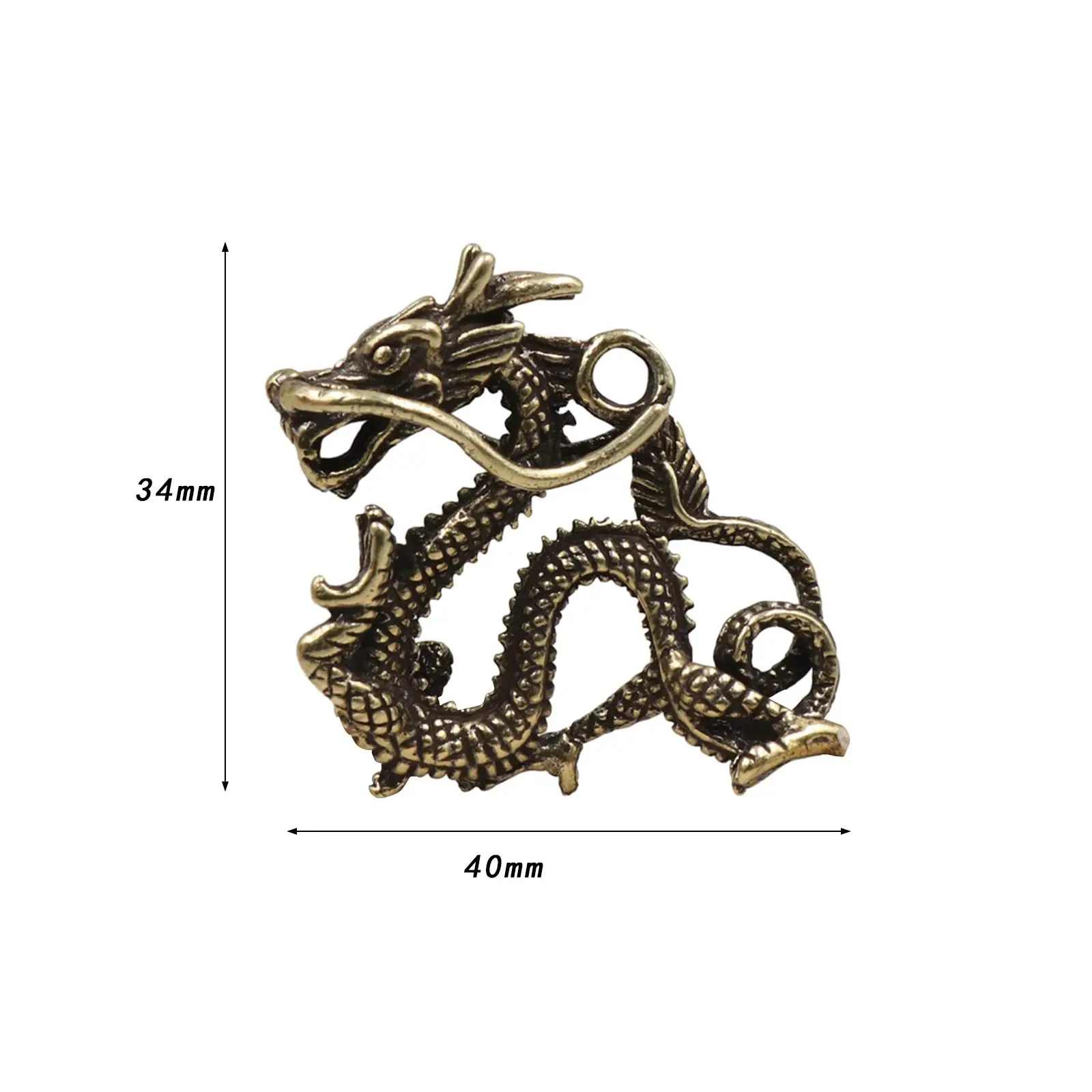 Mini dragão chinês de bronze pendurado ornamento adorável escultura fengshui 2024 ano do dragão para o ano novo chinês acessório decorativo