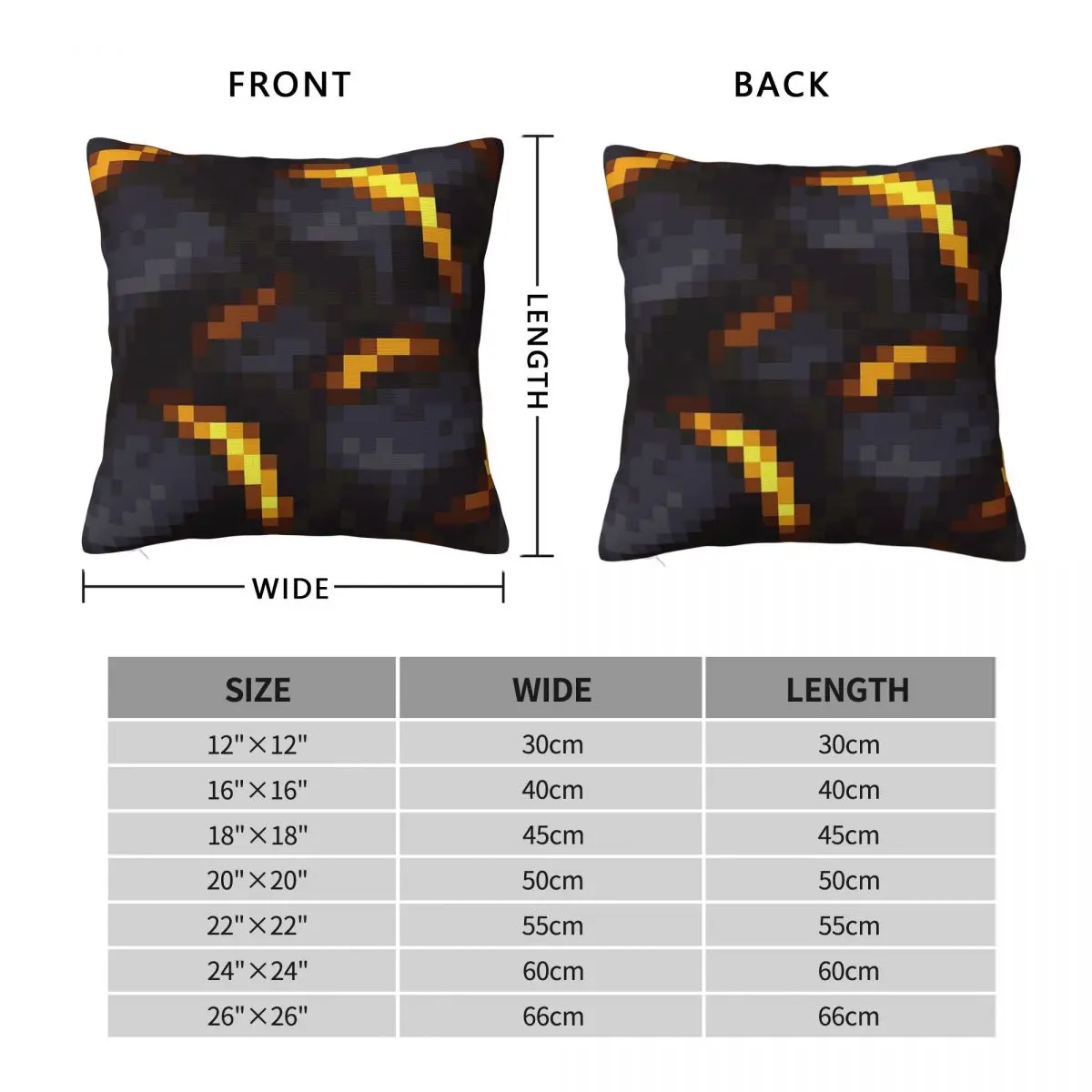 Gilded Blackstone Pixel Art Pillowcase Polyester Linen Velvet Pattern Zip Decorative Pillow Case Car Cushion Cover