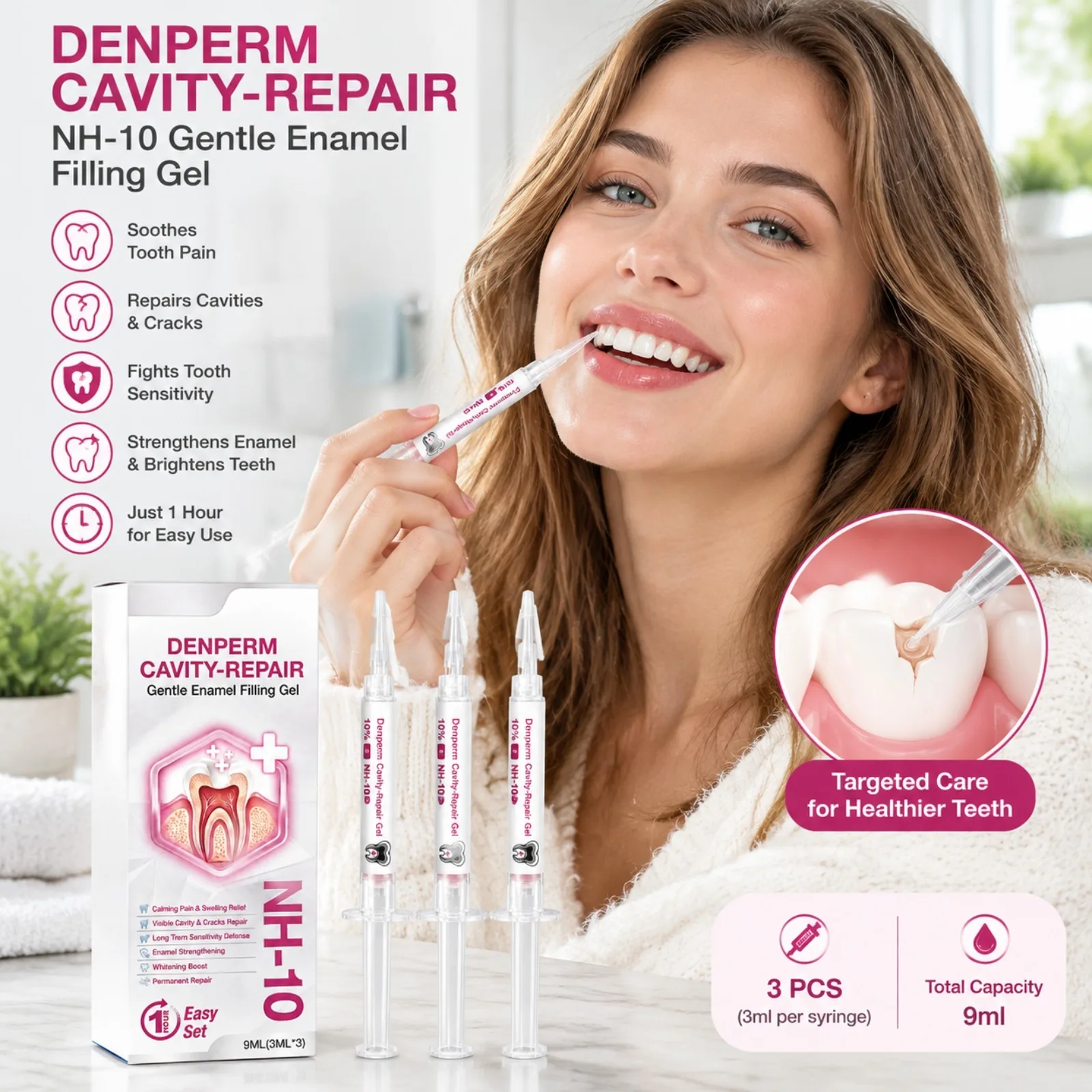 Enamel Strengthening Gel Tooth Repair Gum Pain Sensitivity Relief Deep Cleaning Teeth Stain Tartar Remover Oral Care Gel