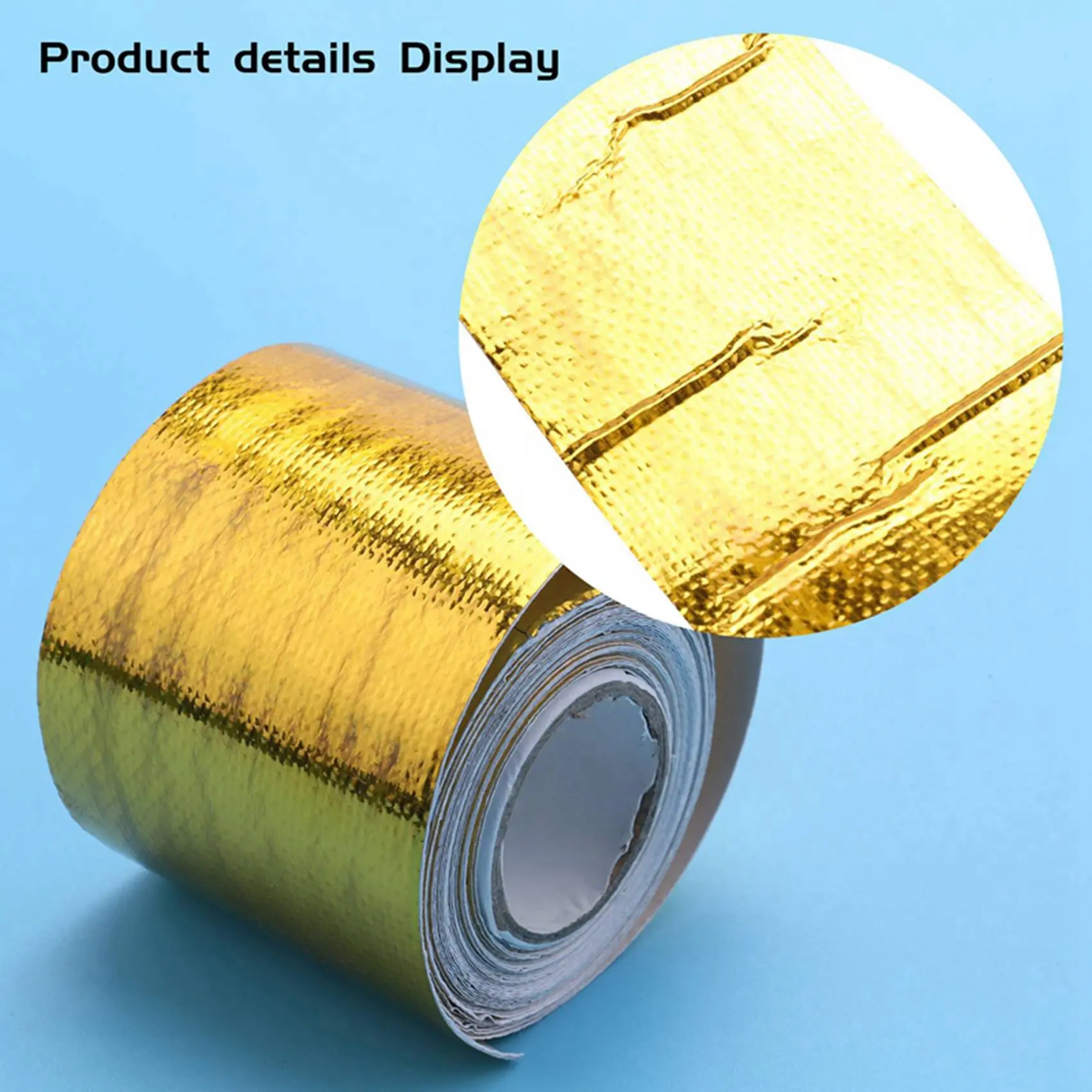 

A76T-Reflect A Gold Thermal Tape Air Intake Heat Insulation Shield Wrap Reflective Heat Barrier Self Adhesive Engine